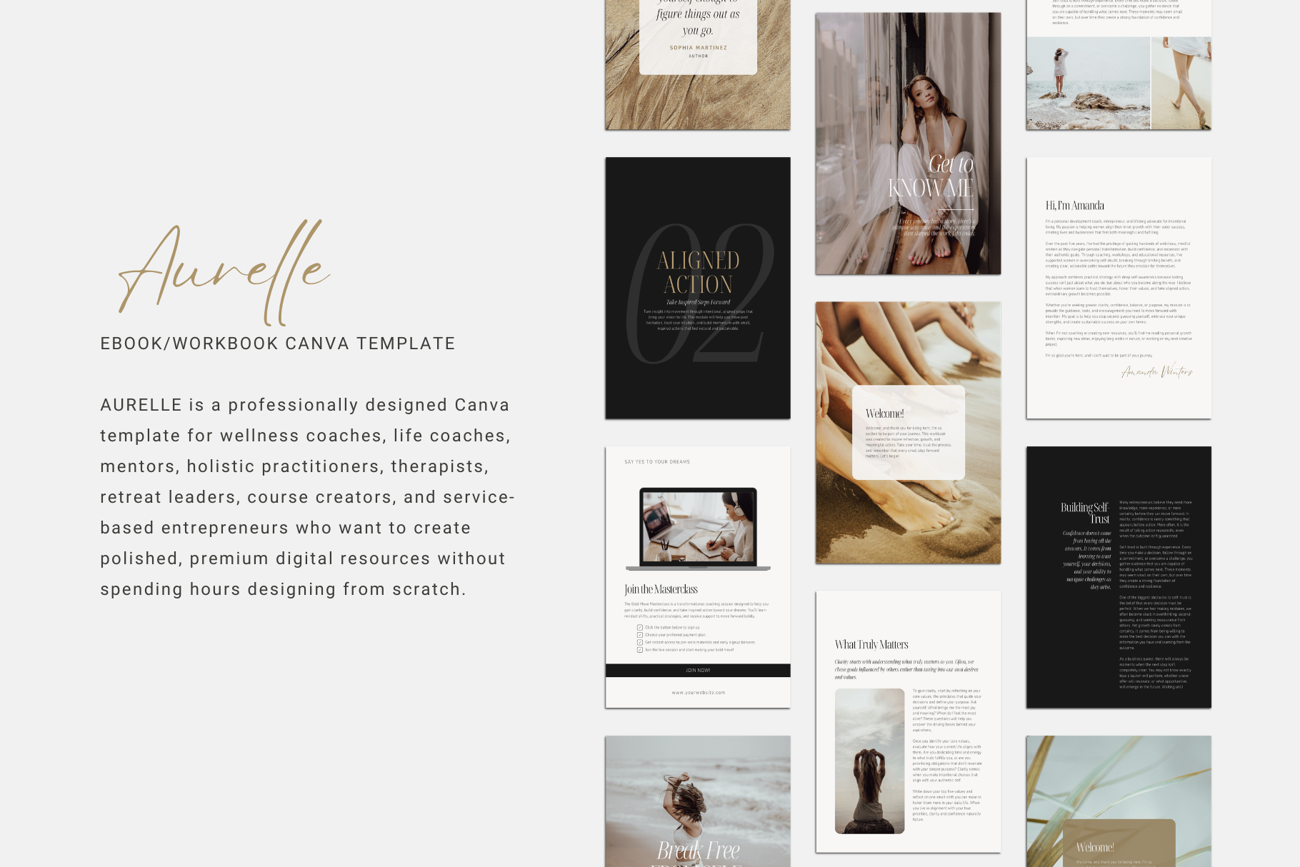 Canva ebook template for wellness coaches, mentors, wellness brands, course creators, and online coaching programs, fully editable