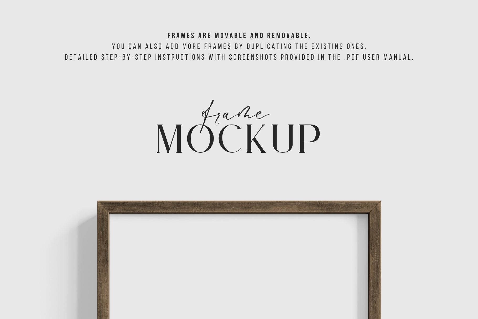 Thin Wooden Frame Mockup 5:7 A4 Portrait Vertical Frame Mockup PNG + PSD Template