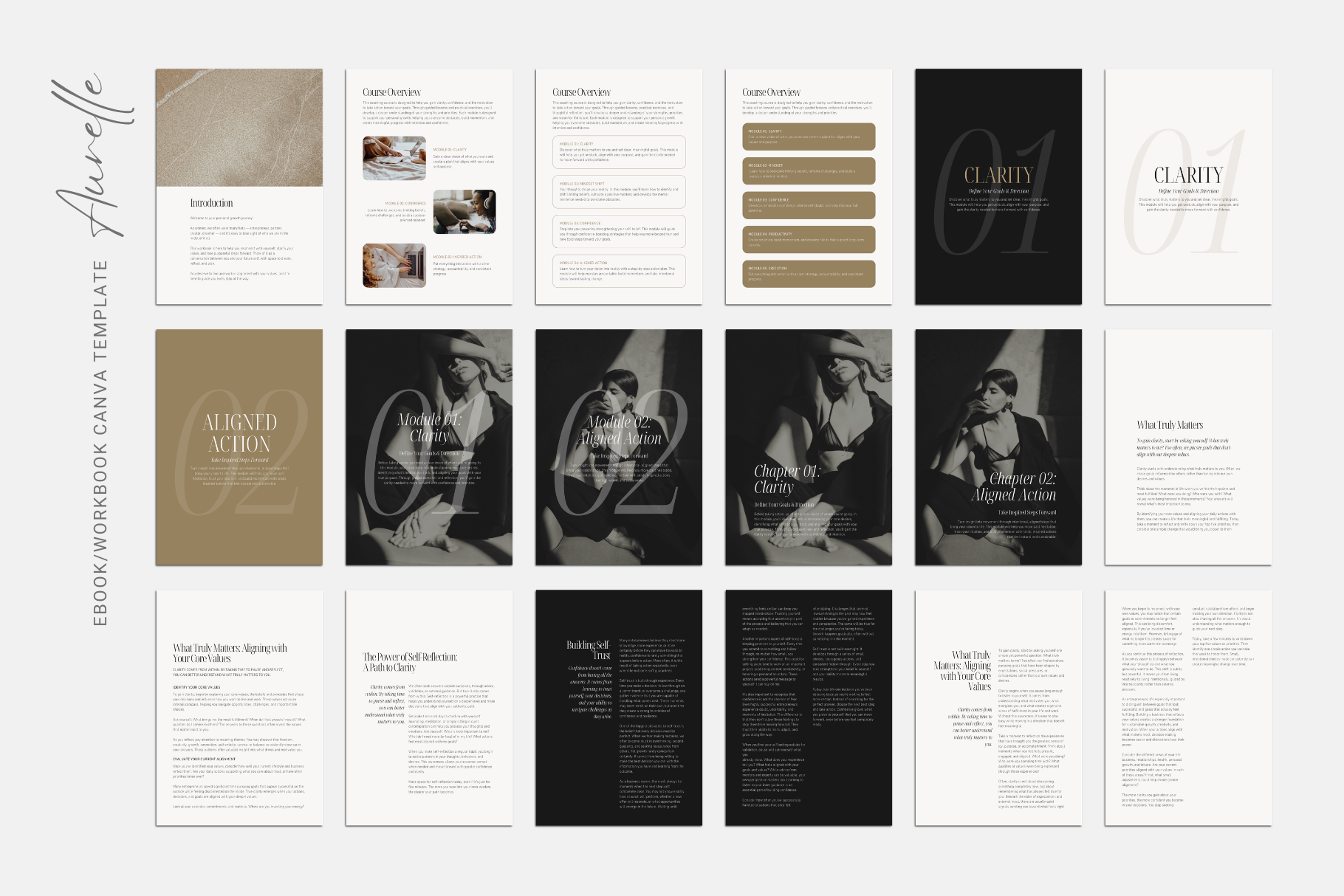 Ebook and lead magnet Canva template for course creators, wellness entrepreneurs, and coaching businesses with modern feminine branding