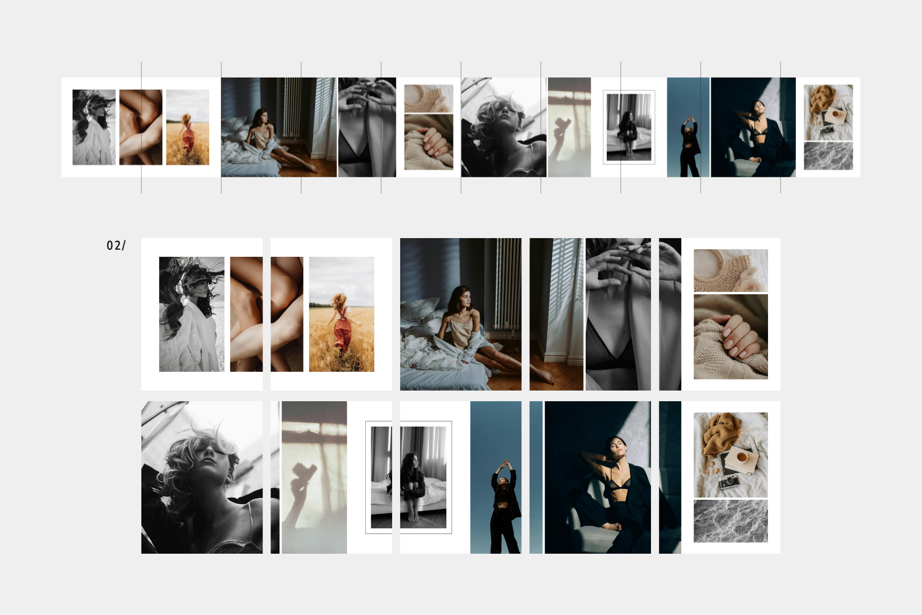 Minimalist photo carousel templates for lifestyle brands and influencers