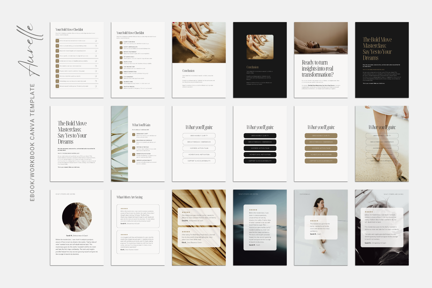 Canva ebook and workbook template for yoga teachers, retreat leaders, holistic practitioners, and wellness coaches creating coaching materials and client resources