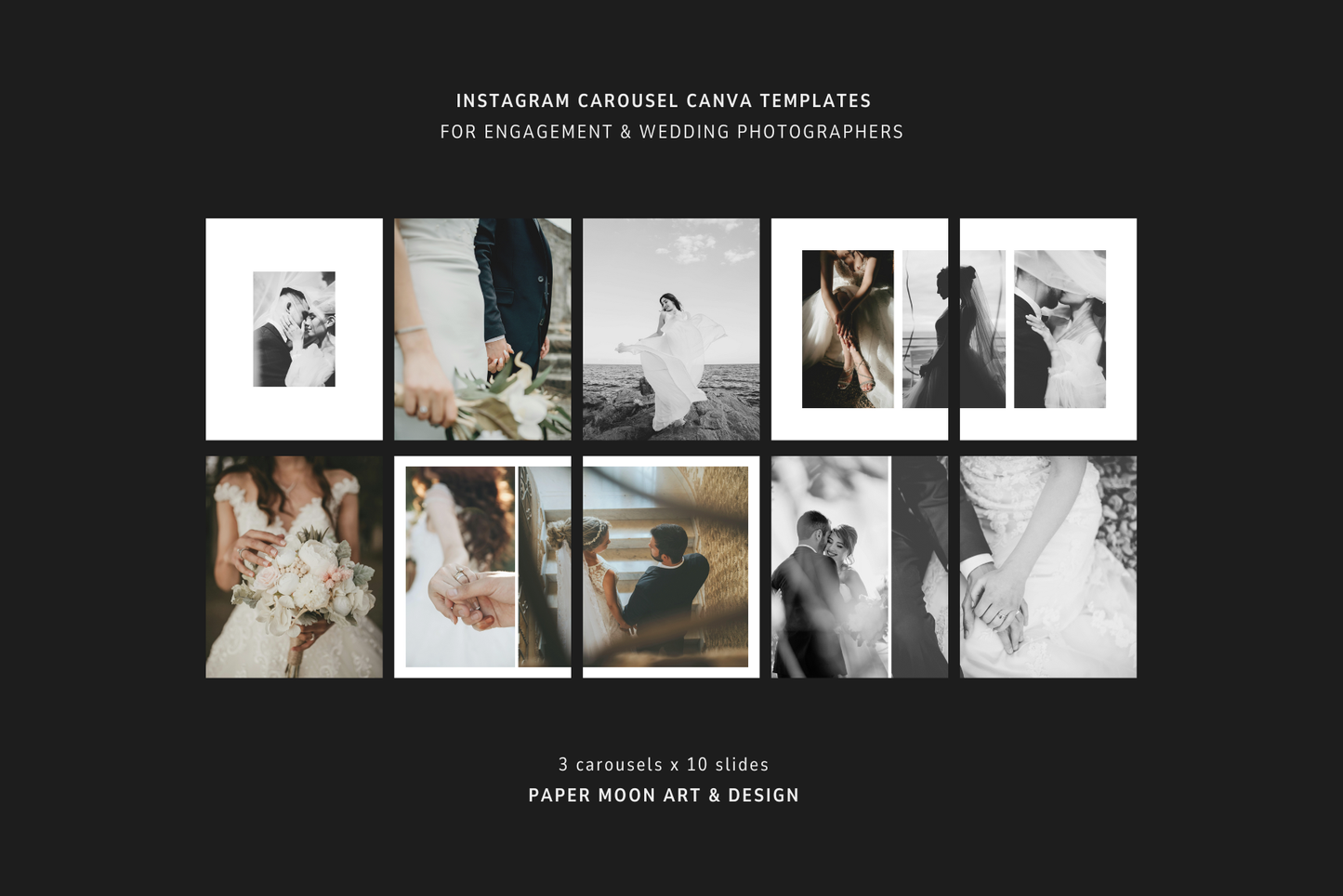 Customizable Instagram carousel Canva templates for photographers
