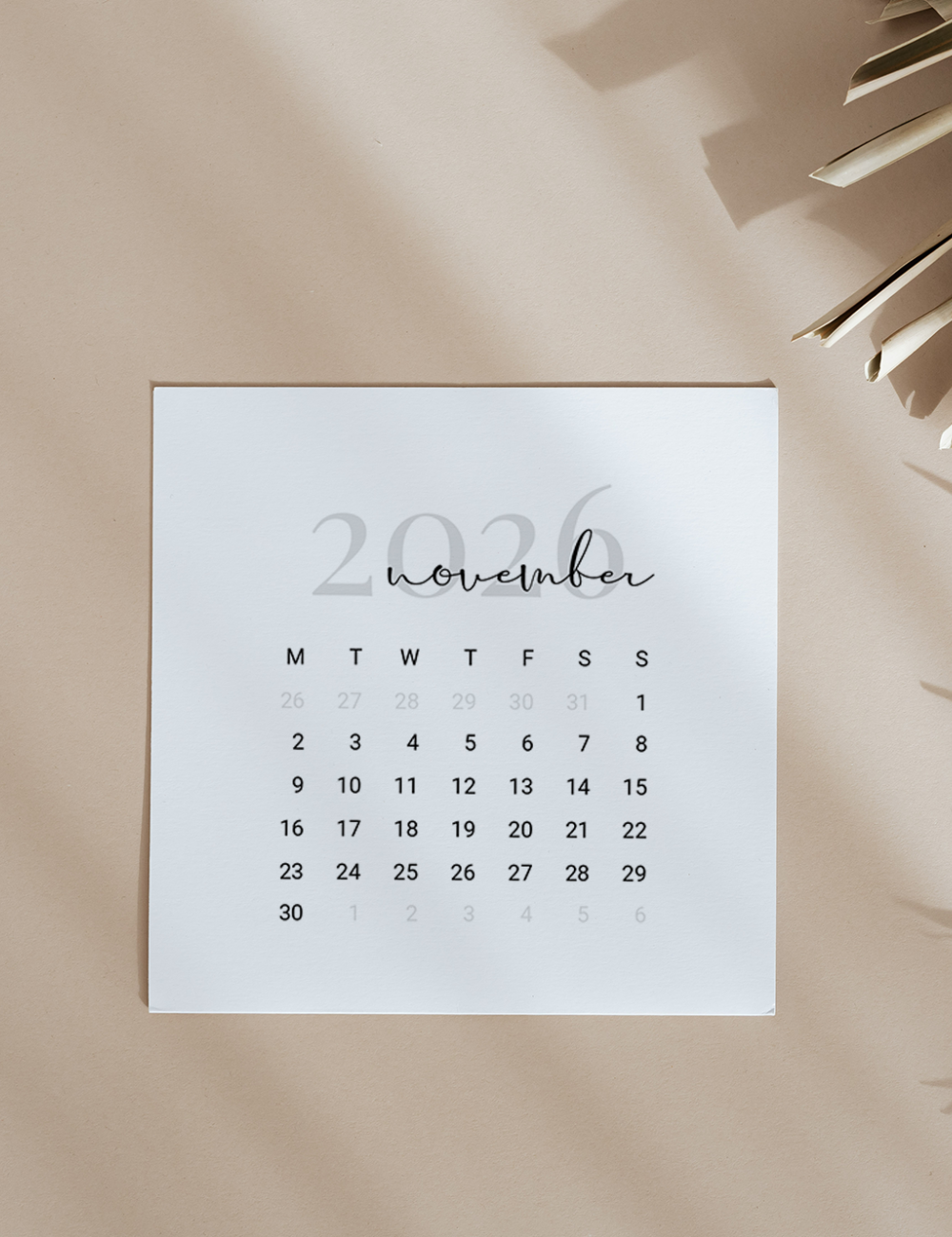 Minimal style 2026 and 2027 mini calendar cards and monthly planners, PDF and PNG