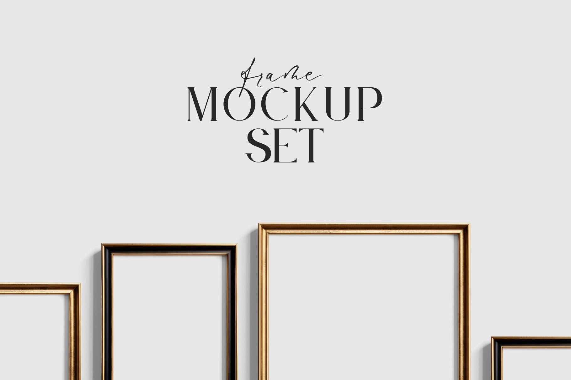 Gallery Wall Mockup, Set of 8 Frames, Frame Mockup, Black