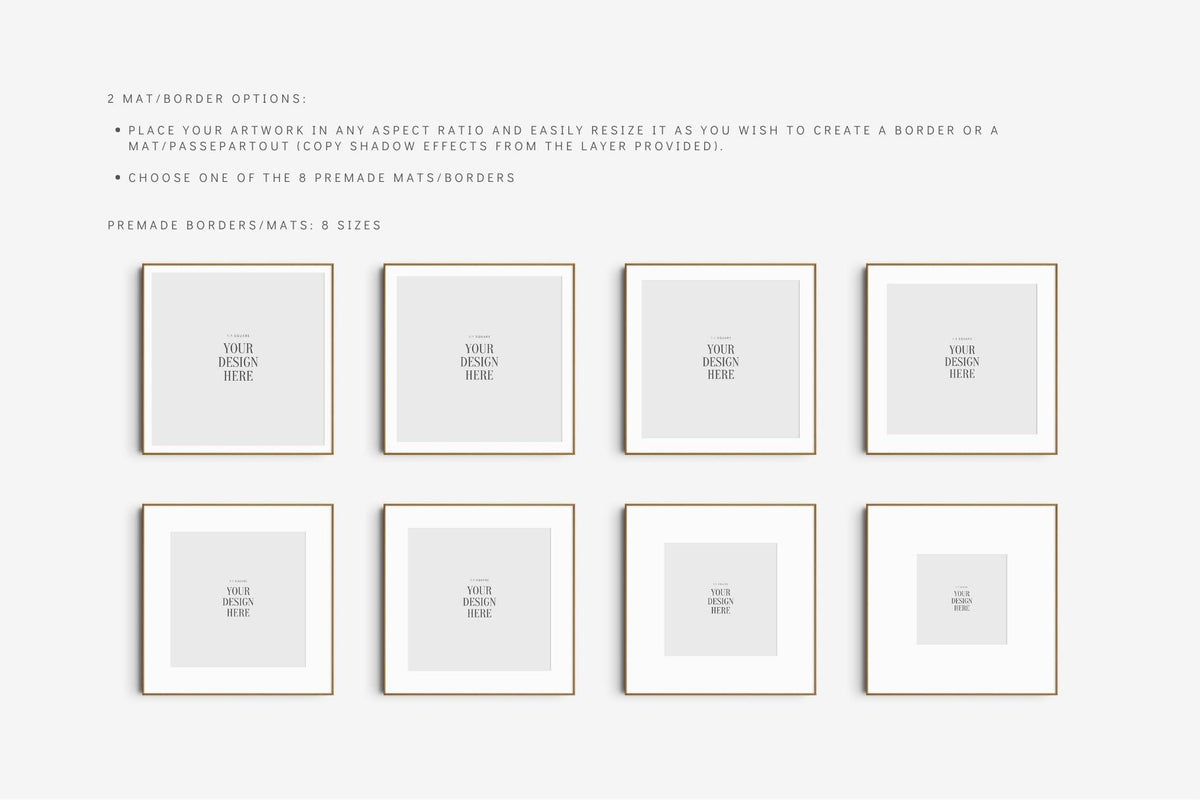 Frame Mockup BUNDLE 1:1 Square Frame Mockup Sets of 6, 4, 3, 2, 1 ...