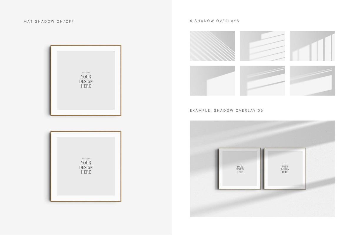 Set Frame Design Frame Mockup BUNDLE 1:1 Square Frame Mockup Sets of 6, 4, 3, 2, 1 ...