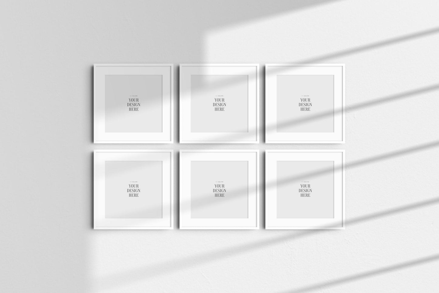 Frame Mockup BUNDLE 1:1 Square Frame Mockup Sets of 6, 4, 3, 2 + 1 Single Frames PSD Gallery Wall Mockups