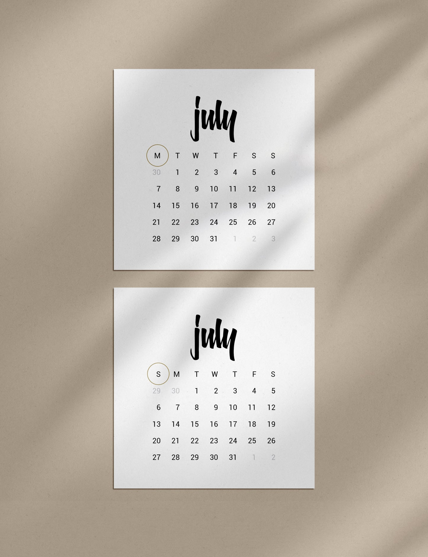 2025 Calendar | 4x4 | 3x3 | 2x2 | Printable Journaling and Planner Cards | Printable Mini Calendar 2025 | Bujo Calendar 2025 | Minimal Aesthetic | Clean Design | Monday Start + Sunday Start | PDF + JPEG | 04