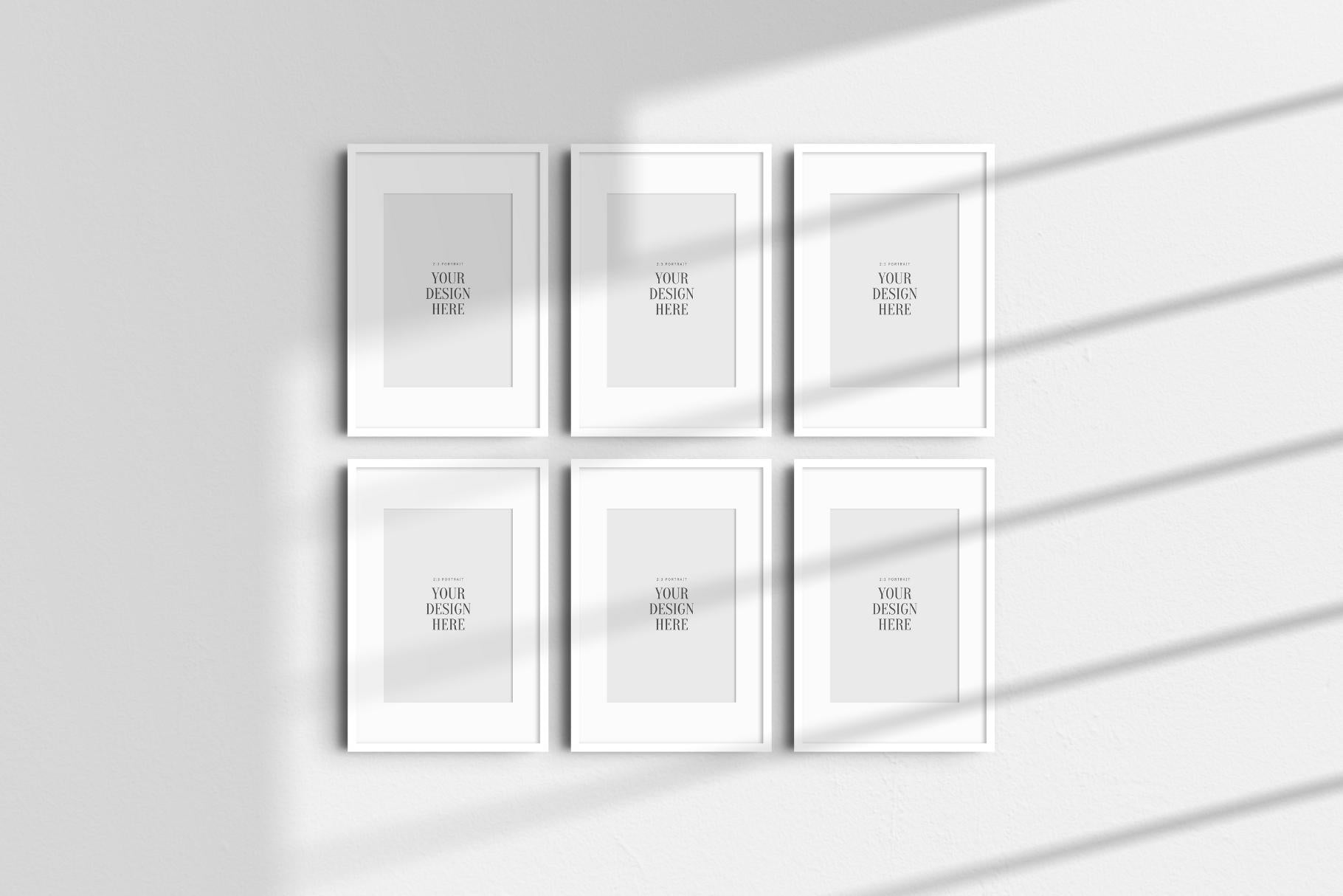 2:3 FRAME MOCKUP BUNDLE | Gallery Wall Mockups | Frame Mockup Sets of 6, 4, 3, 2 + 1 Single Frame | PSD