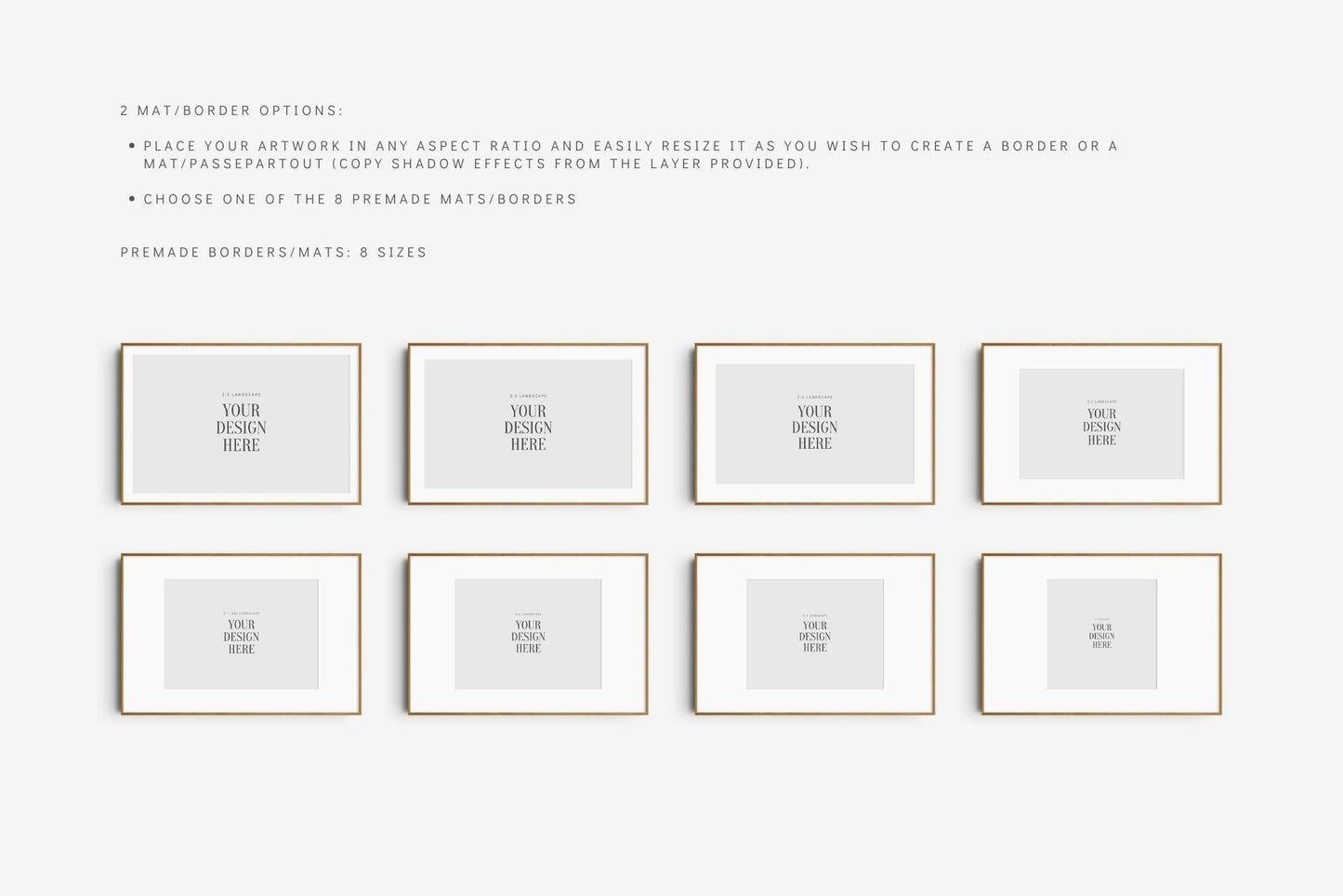 3:2 FRAME MOCKUP BUNDLE 2:3 Landscape | Gallery Wall Mockups | Frame Mockup Sets of 6, 4, 3, 2 + 1 Single Frame | PSD