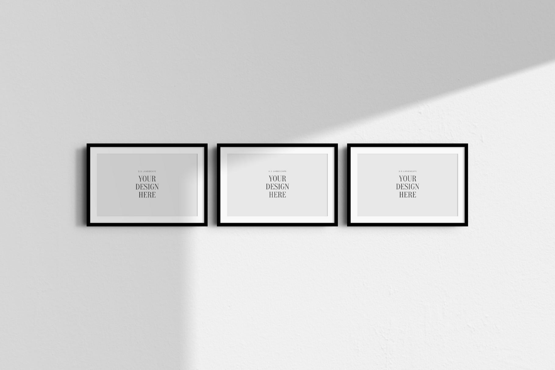 3:2 FRAME MOCKUP BUNDLE 2:3 Landscape | Gallery Wall Mockups | Frame Mockup Sets of 6, 4, 3, 2 + 1 Single Frame | PSD