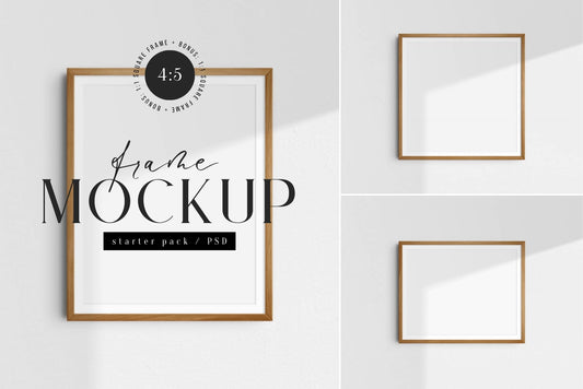 4:5 5:4 Frame Mockup Set | Vertical, Horizontal, Square | PSD 