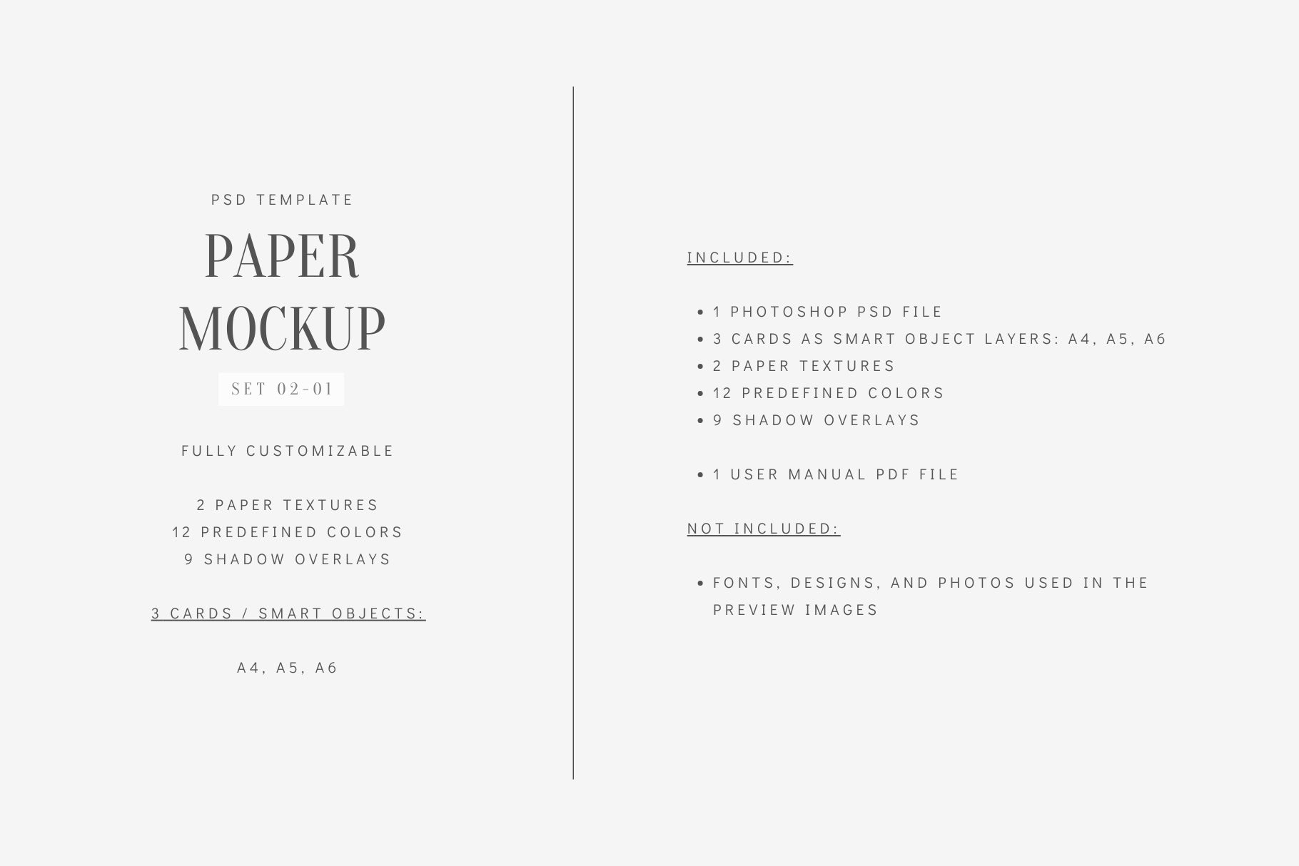 A4, A5, A6 Paper Mockup Set | Stationery Mockup | PSD