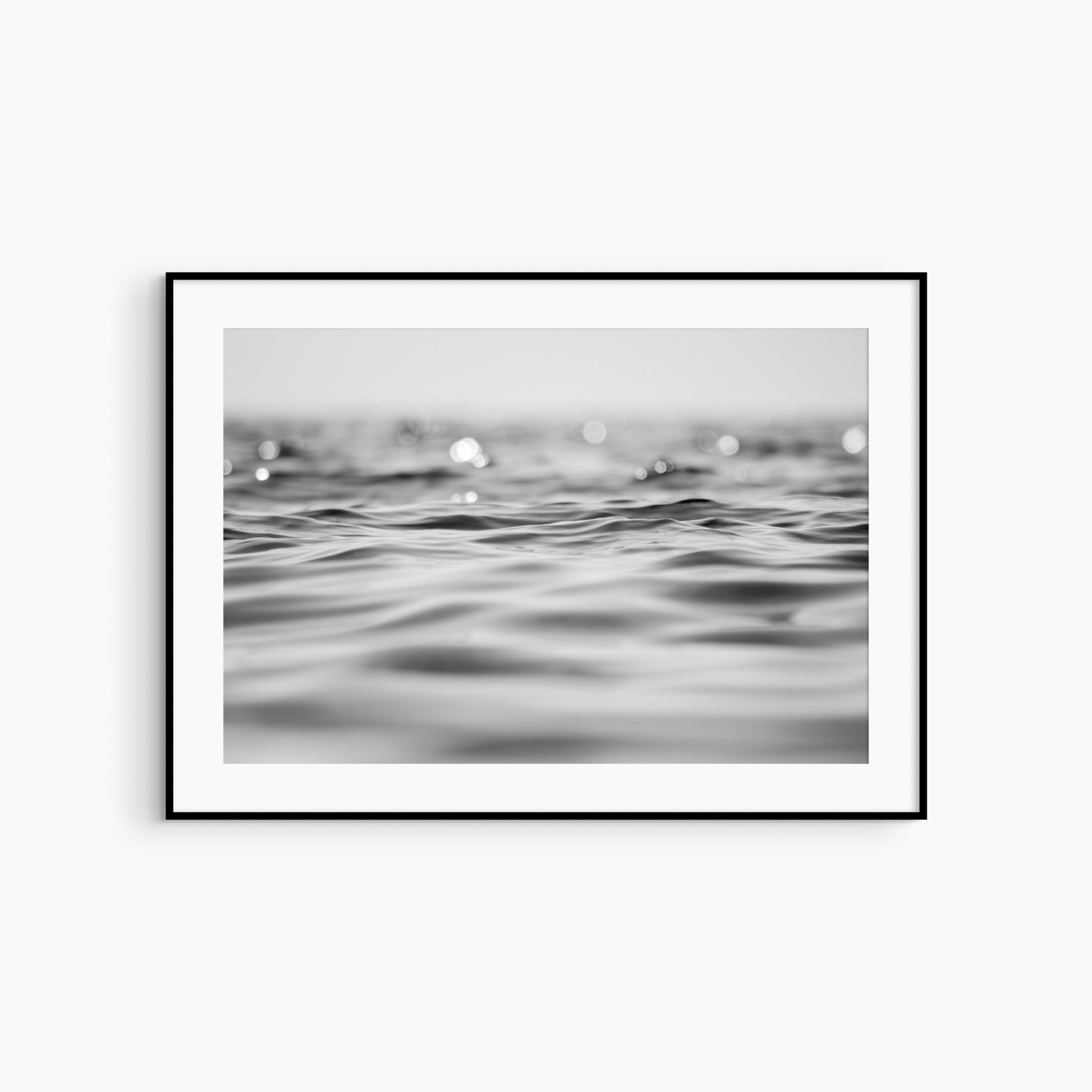 Ocean photography printable, minimalist beach house wall art, black and white water texture print