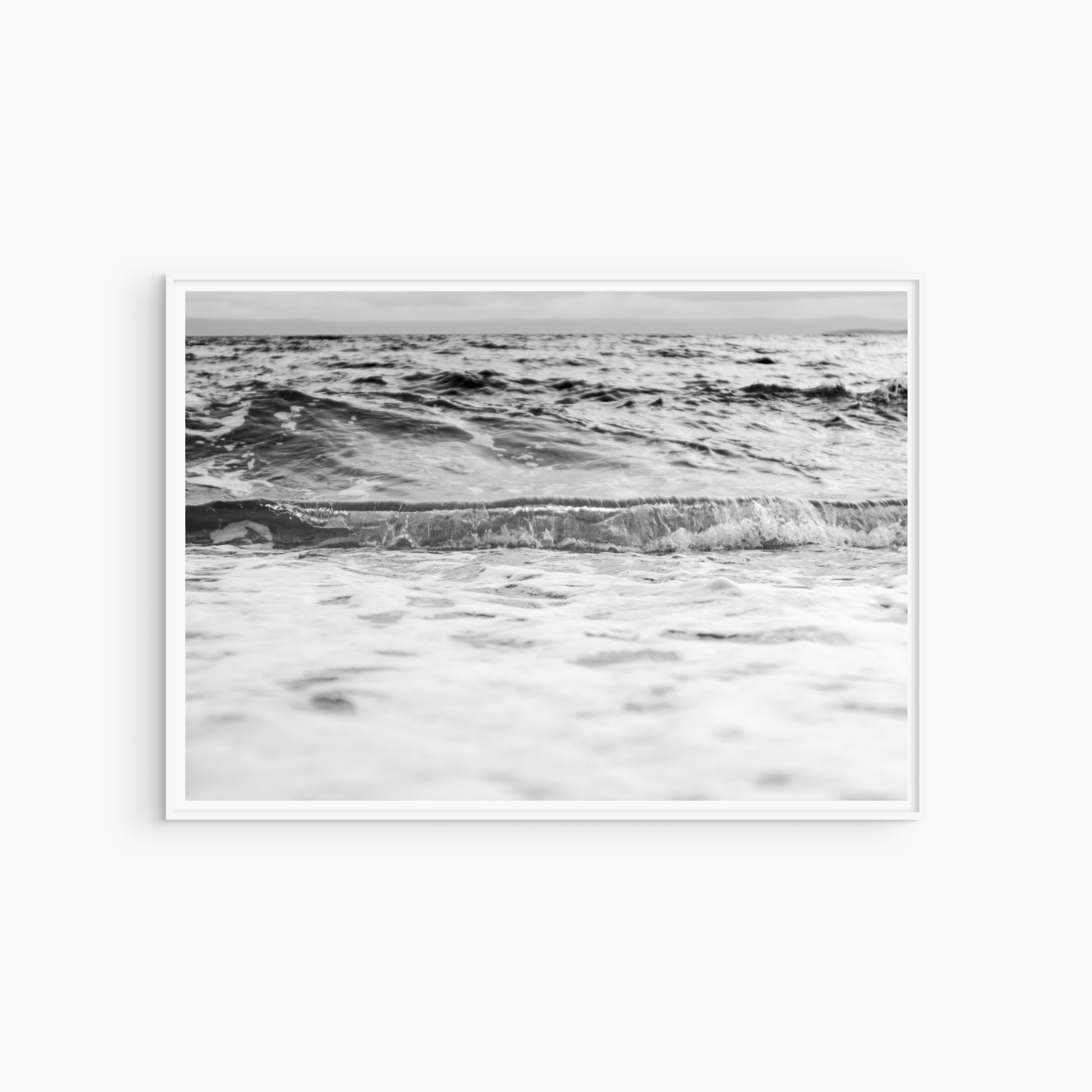 Black and white wave photography, stormy sea wall art, dramatic coastal photography printable