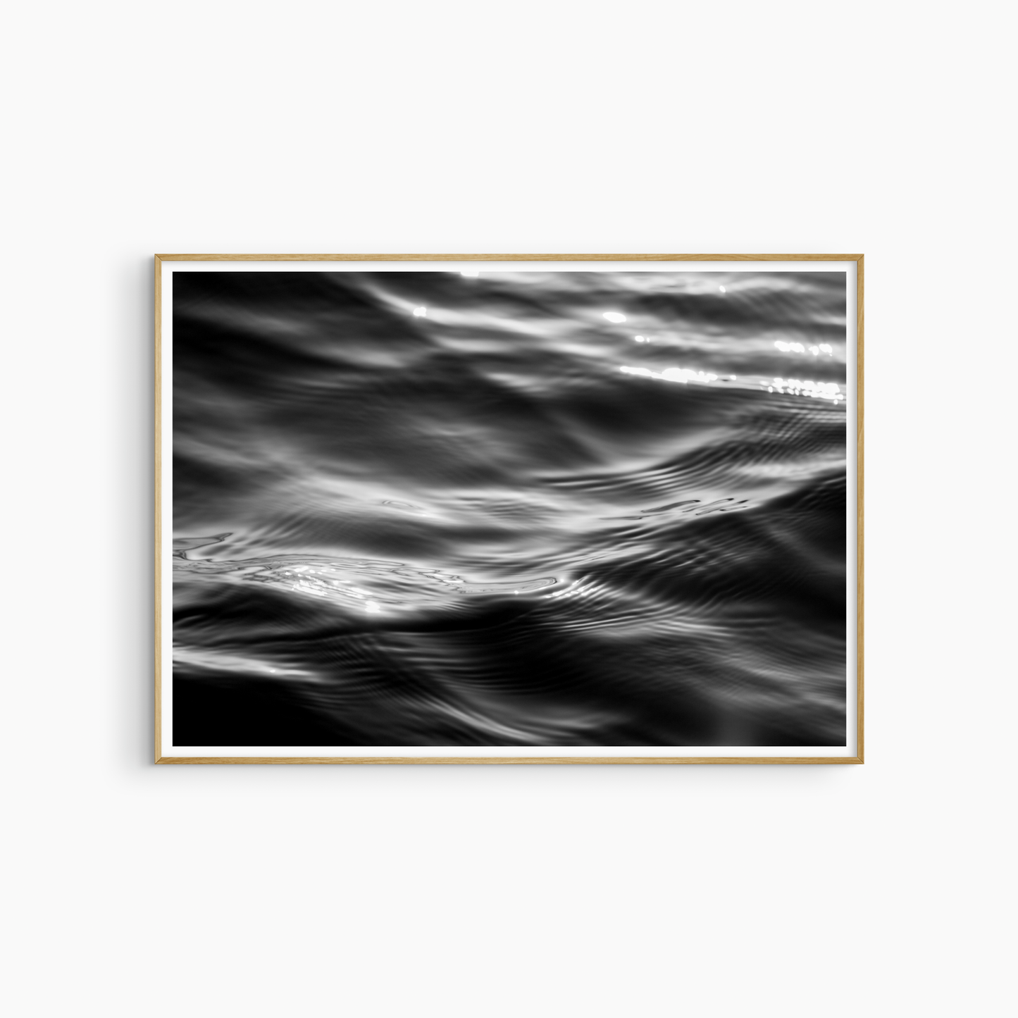 Black and white sea texture photography, abstract water surface wall art, printable coastal print
