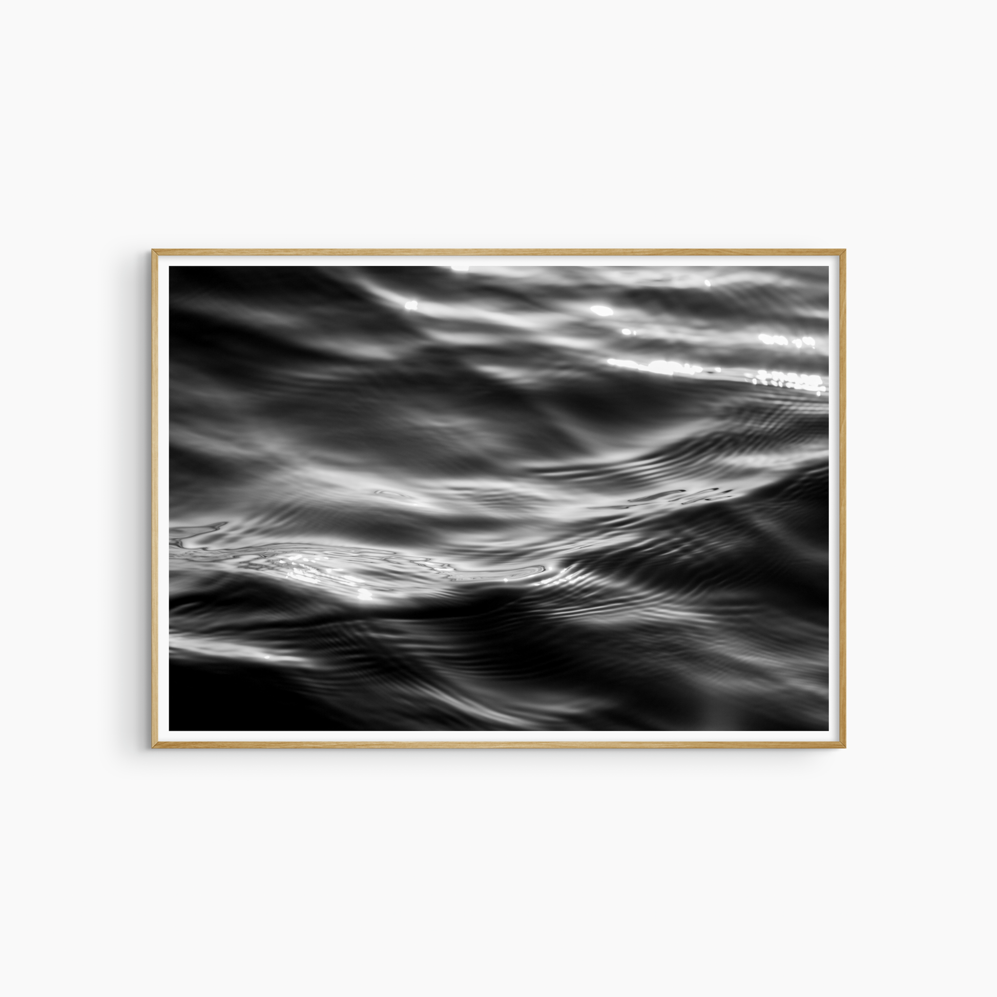 Black and white sea texture photography, abstract water surface wall art, printable coastal print