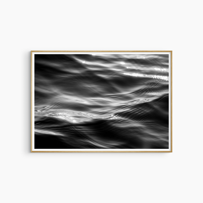 Black and white sea texture photography, abstract water surface wall art, printable coastal print