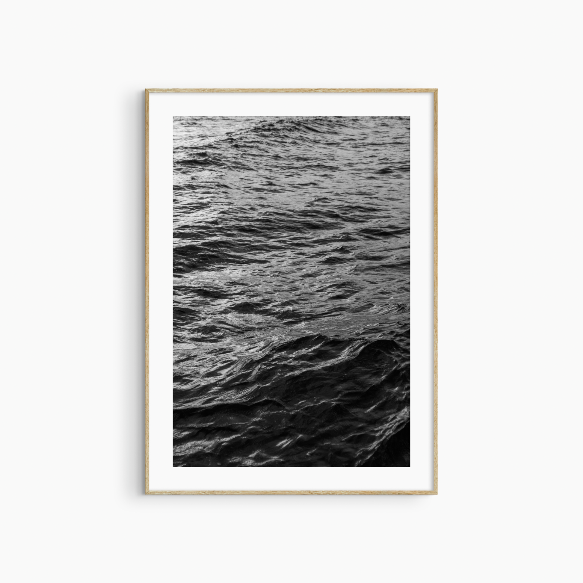 Black and white ocean texture print, dark moody sea wall art, abstract water photography printable