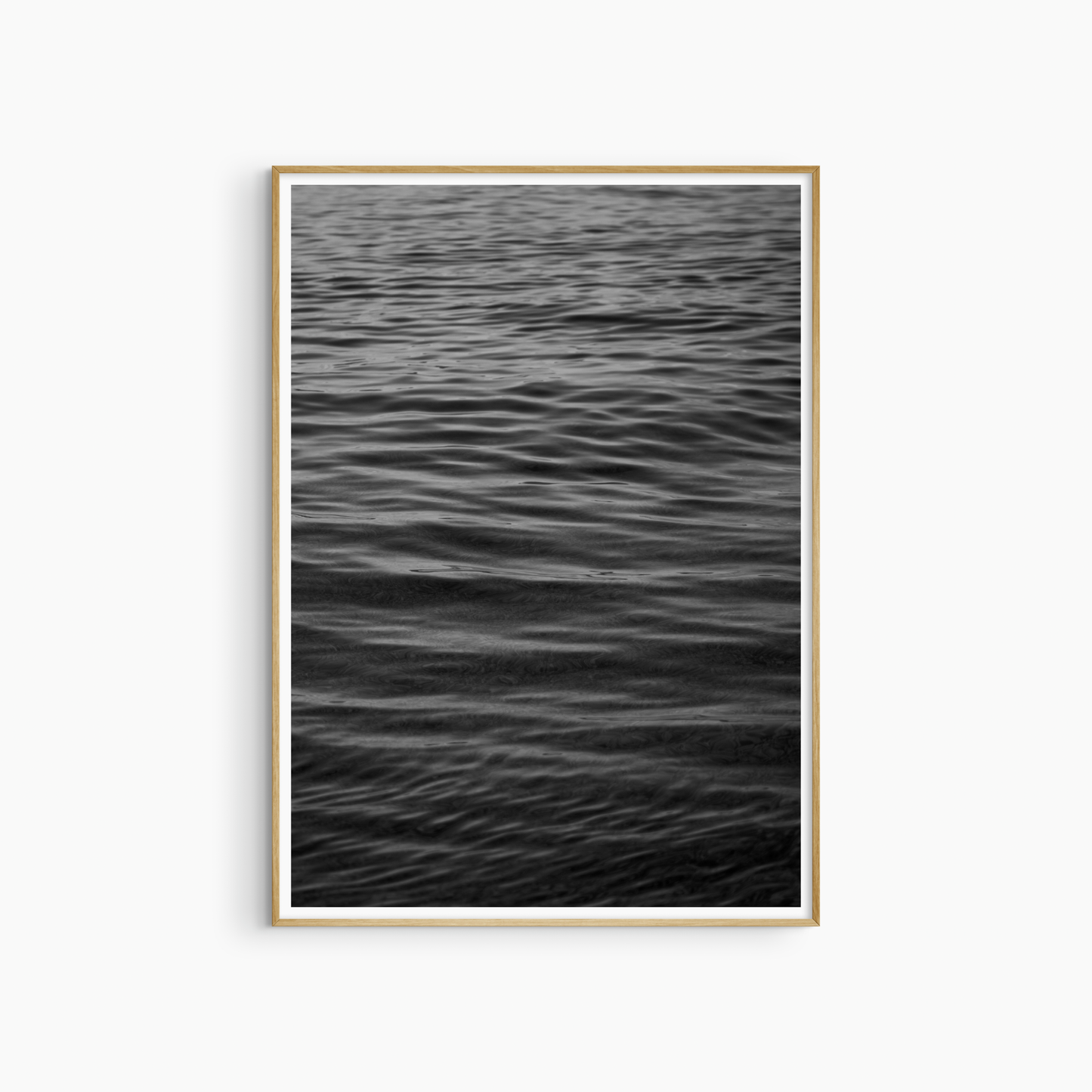 Black and white dark sea surface print, minimalist ocean wall art, abstract water photography printable