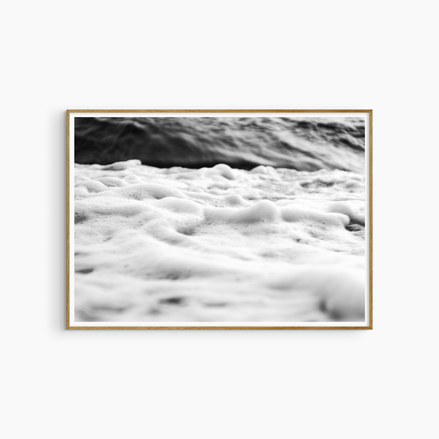 Printable sea foam photography, black and white wave wall art, low angle coastal shore print