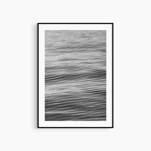 Minimalist water ripples photography printable, black and white sea texture wall art, soft ocean print