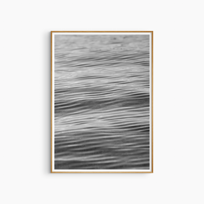 Black and white water ripples photography print, soft sea texture wall art, abstract water print