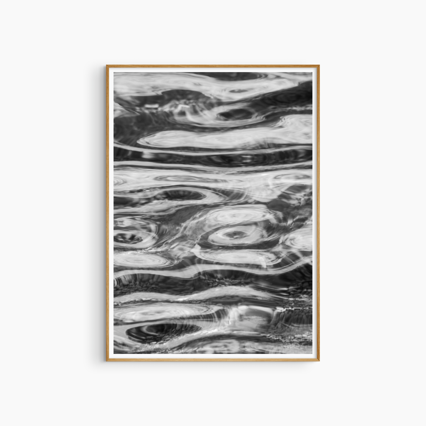 Black and white water ripples and swirls photography print, abstract coastal wall art, water pattern print