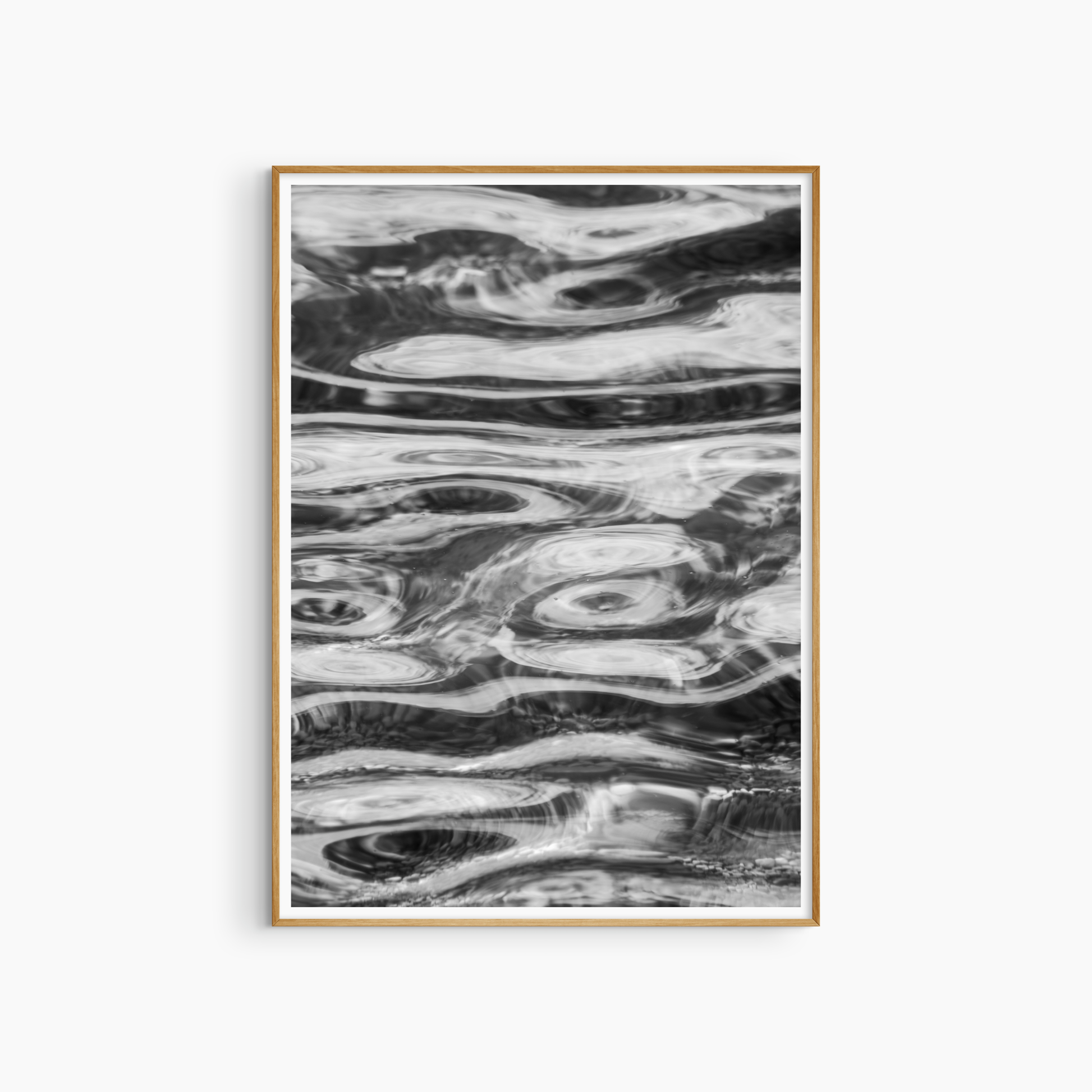 Black and white water ripples and swirls photography print, abstract coastal wall art, water pattern print