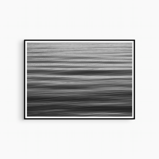 Minimalist abstract sea photography printable, black and white motion blur wall art, ocean lines print