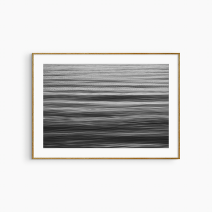 Black and white abstract sea photography print, ocean motion blur wall art, minimalist water print