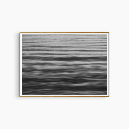 Ocean motion blur photography print, black and white abstract sea wall art, minimalist coastal print