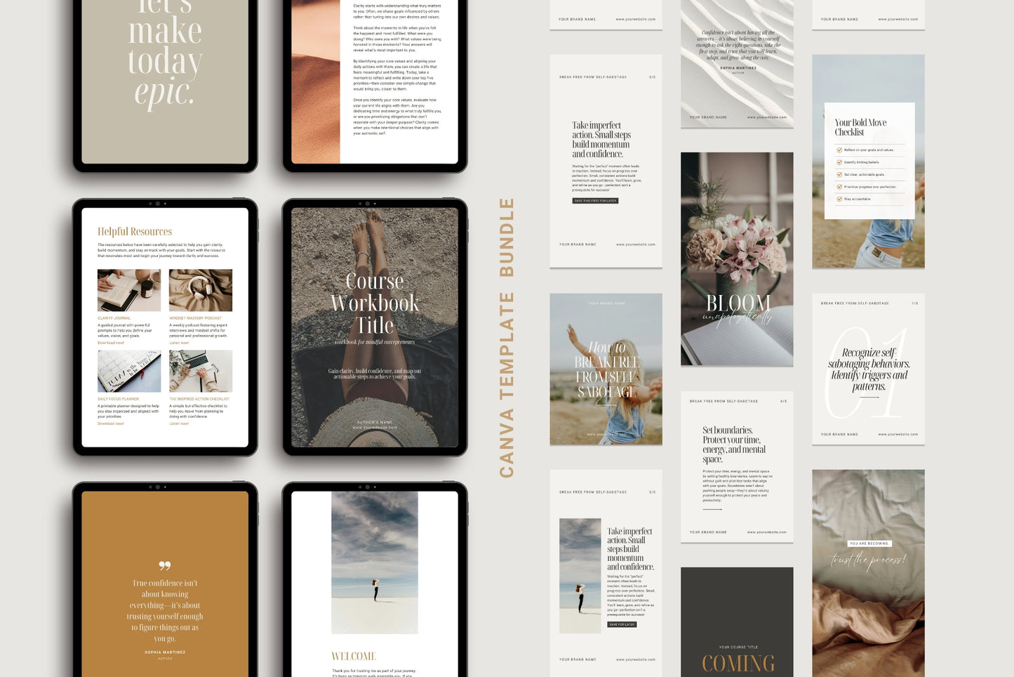 Solenne Canva Template Bundle | Lead Magnet, Ebook &amp; Social Media Templates for Modern Brands