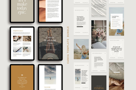 Solenne Canva Template Bundle | Lead Magnet, Ebook &amp; Social Media Templates for Modern Brands