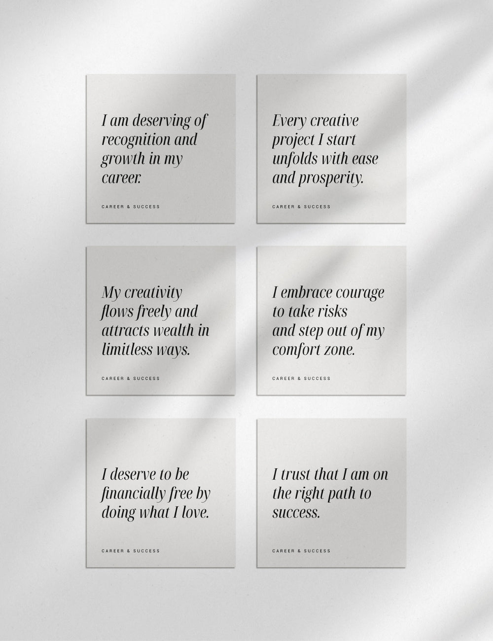 Printable Positive Affirmation Cards. Career and Success Affirmations.