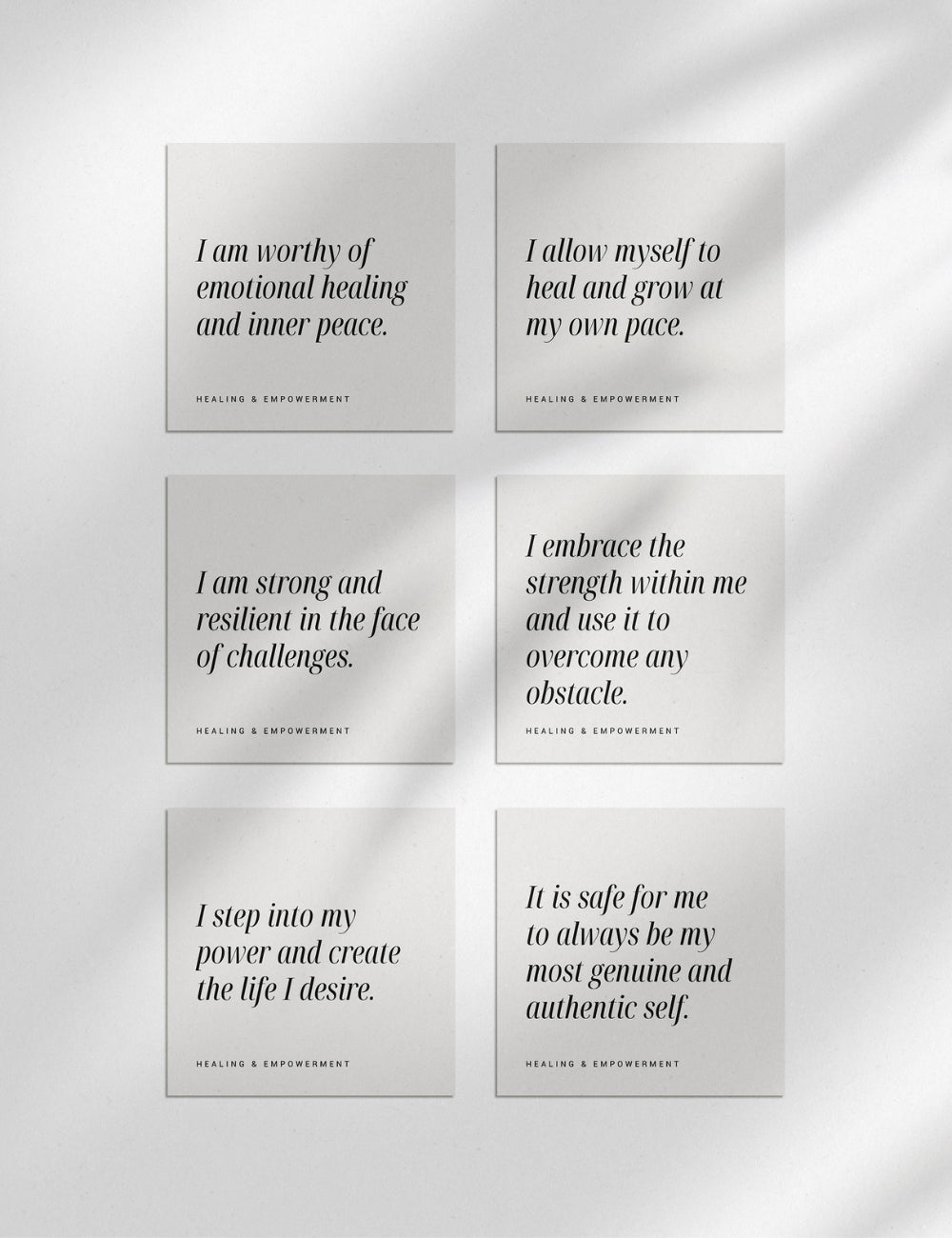 Printable Positive Affirmation Cards. Healing and Empowerment Affirmations.