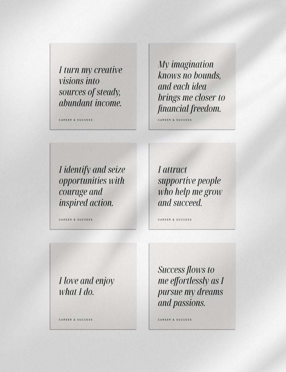 Printable Positive Affirmation Cards. Career and Success Affirmations.