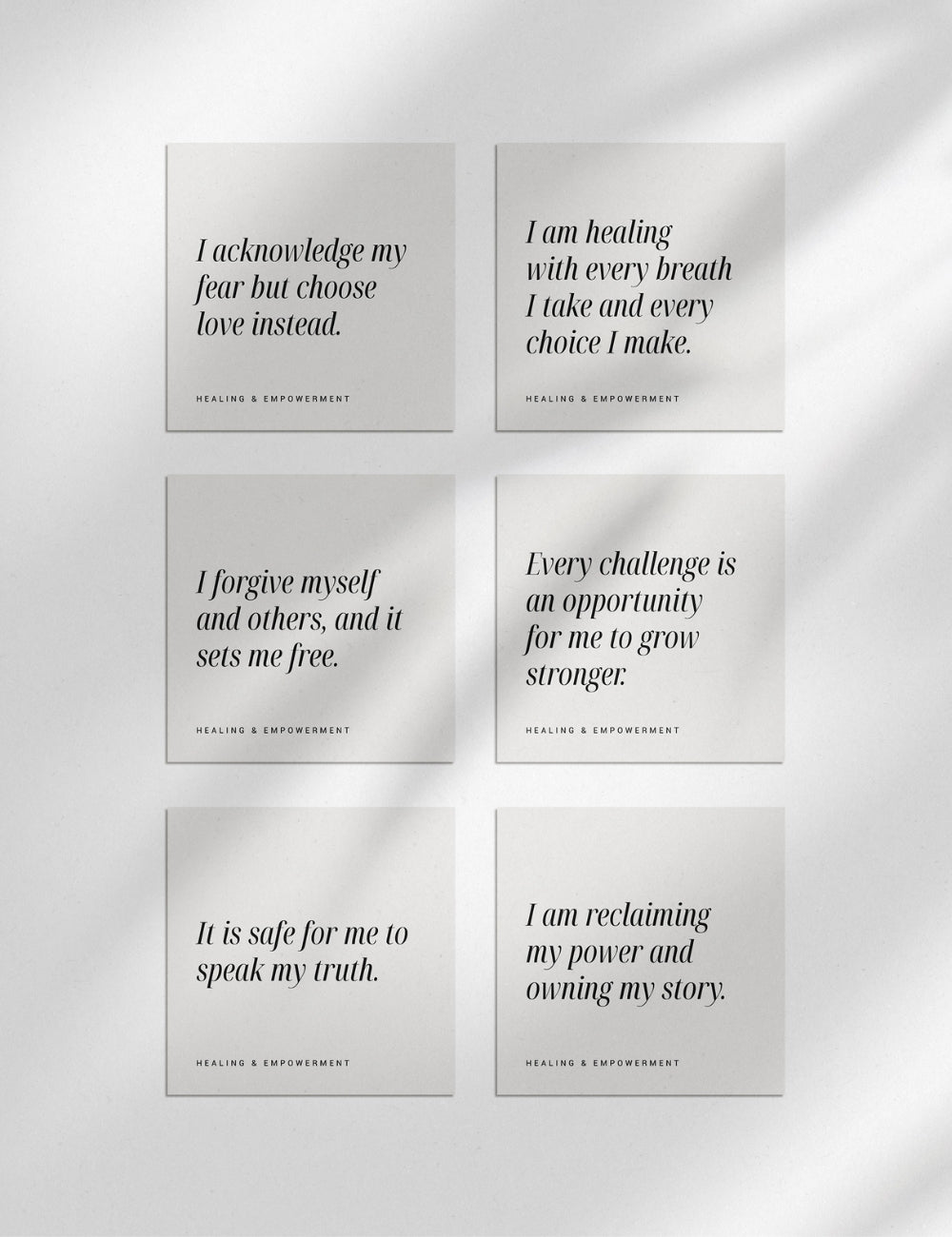 Printable Positive Affirmation Cards. Healing and Empowerment Affirmations.