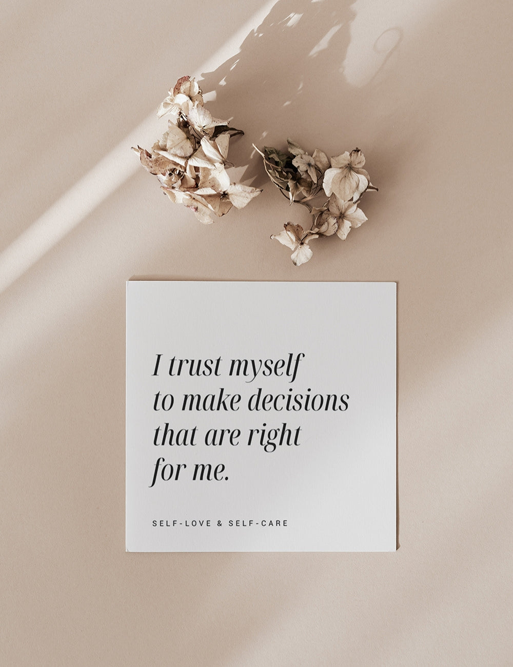 Printable Affirmations. Square Cards. Minimalist Feminine Aesthetic.