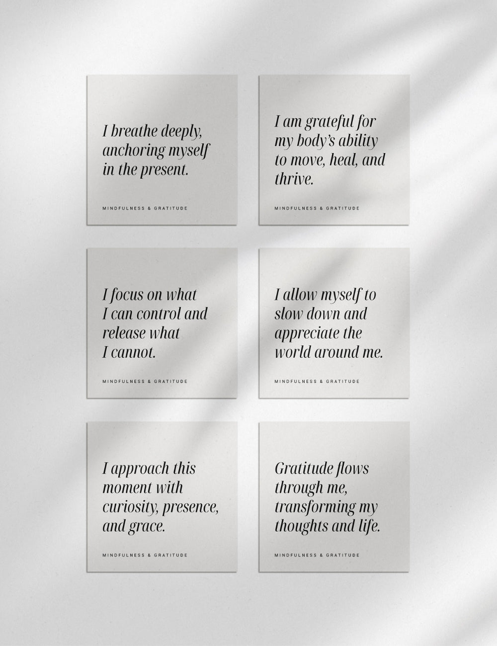 Printable Positive Affirmation Cards. Mindfulness and Gratitude Affirmations.