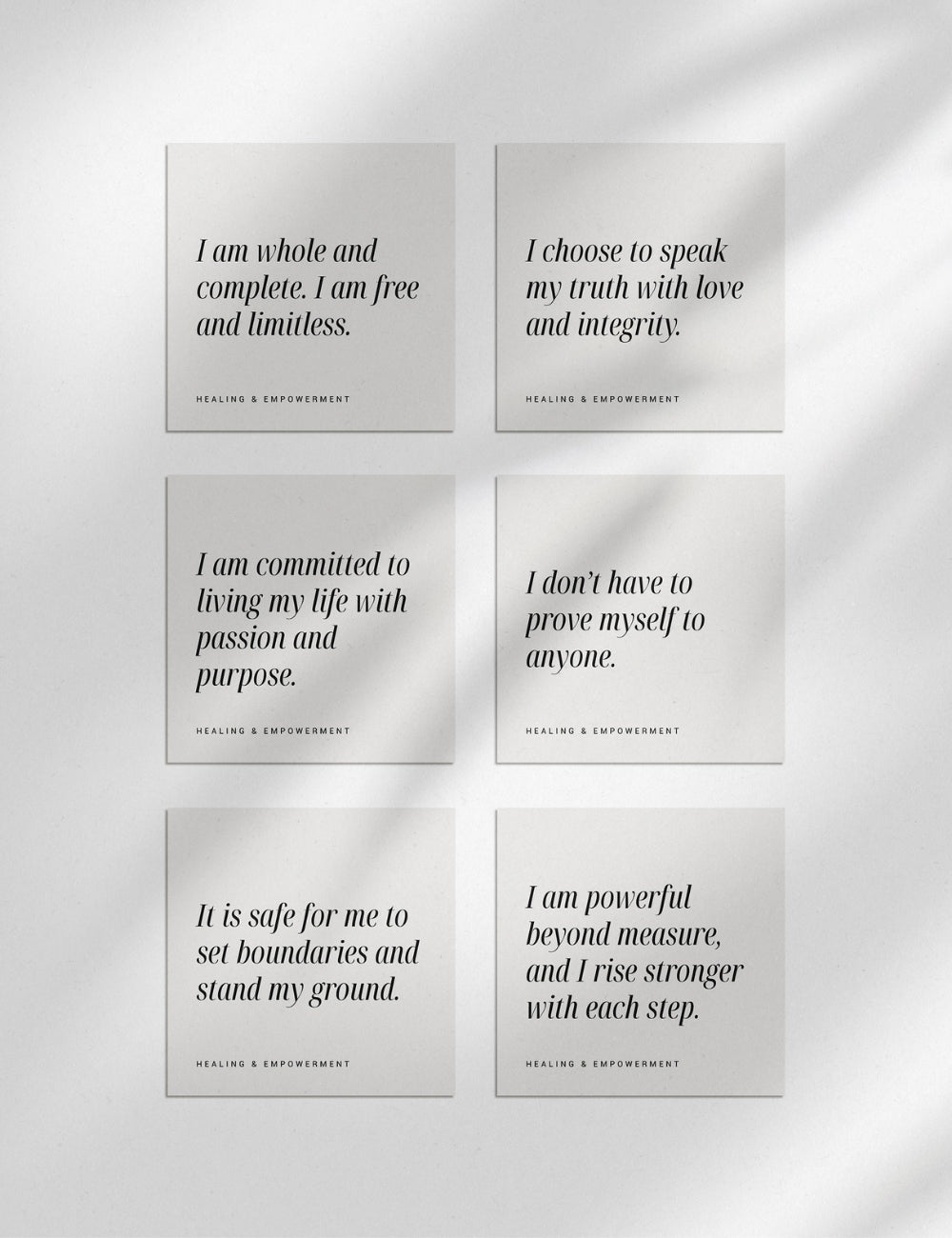 Printable Positive Affirmation Cards. Healing and Empowerment Affirmations.