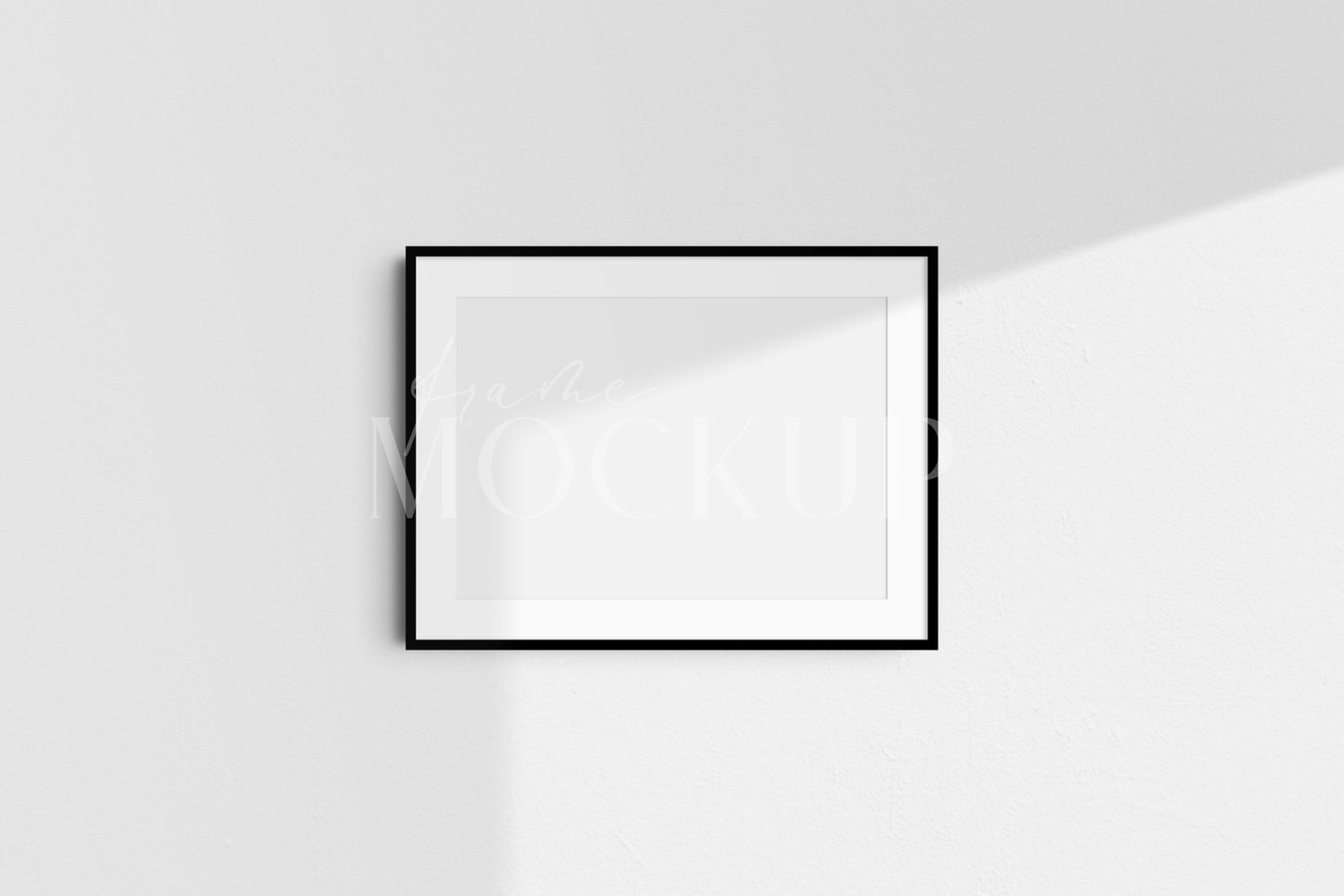 Black Frame Poster Mockup 4:3 3:4 Landscape Horizontal PSD Wall Art Mockup Kit
