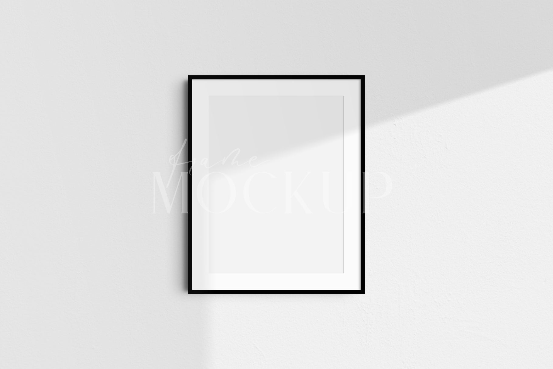 Black Frame Poster Mockup 4:5 Portrait Vertical PSD Wall Art Mockup Kit