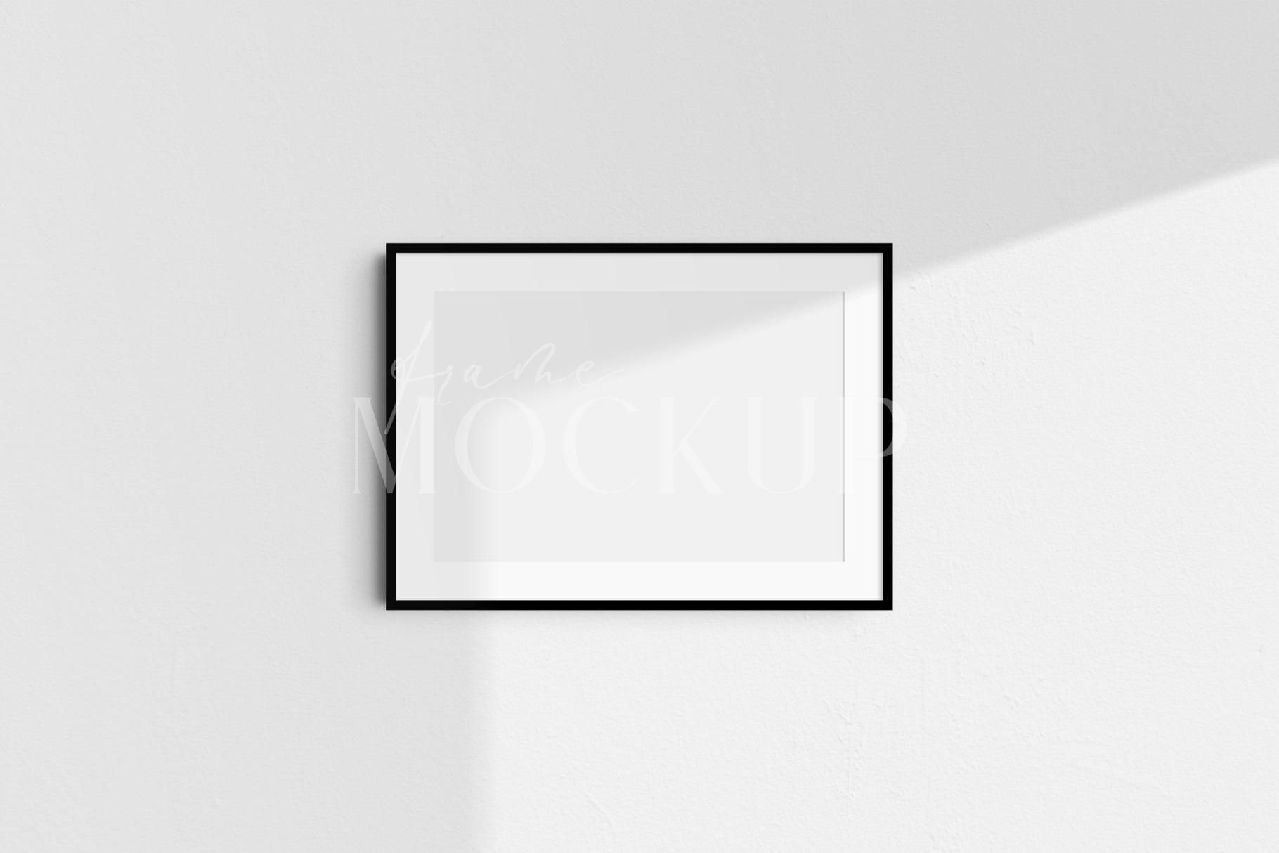 Black Frame Poster Mockup 7:5 5:7 A4 A3 A2 Landscape Horizontal PSD Wall Art Mockup Kit