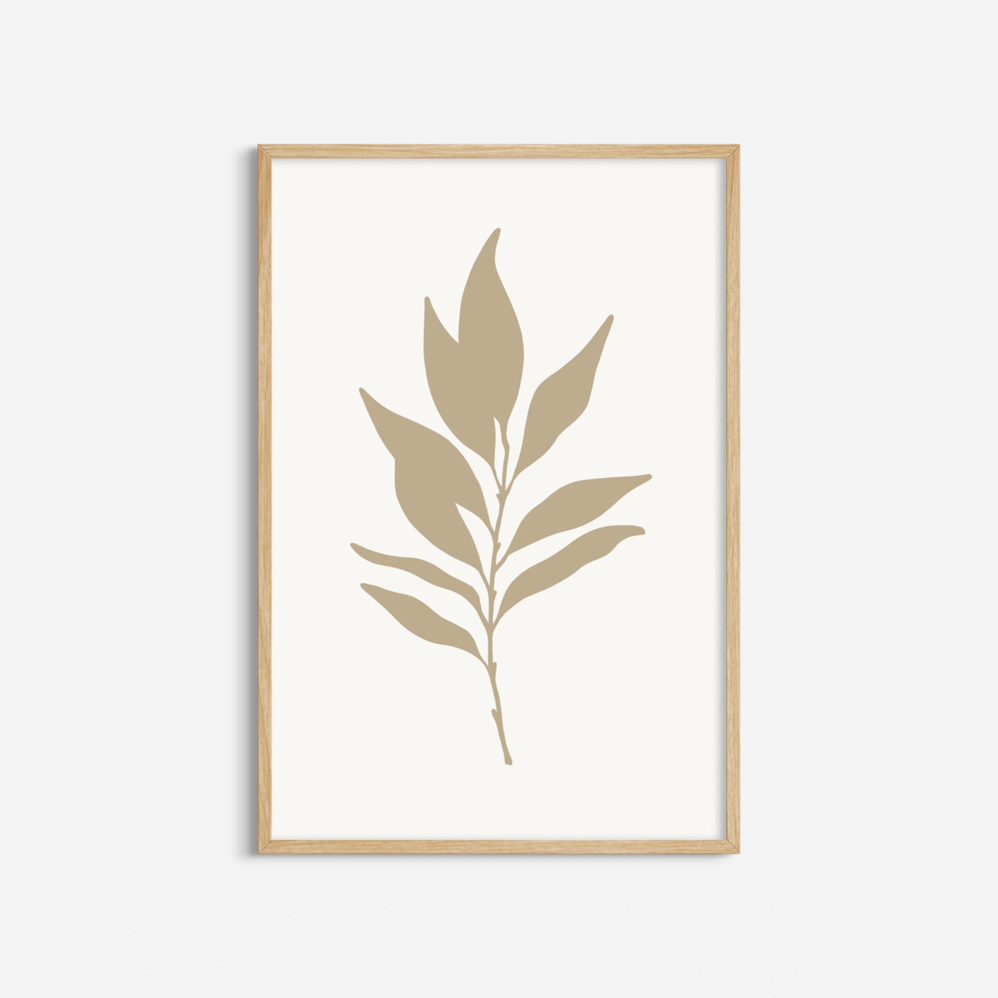 BOTANICAL WALL ART. NEUTRAL LEAF ART SET OF 3 PRINTS. Printable Wall Art Illustration.