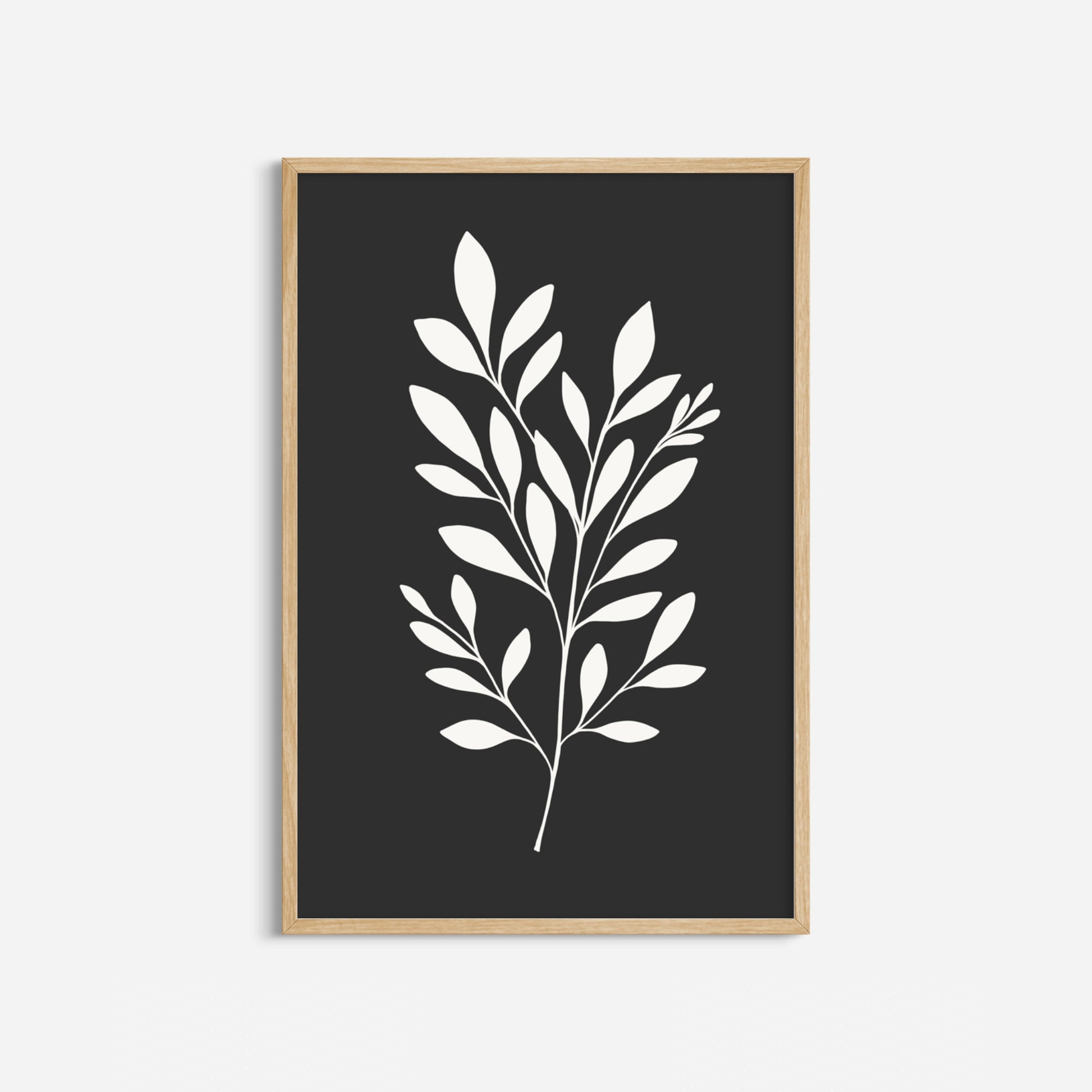 BOTANICAL WALL ART. NEUTRAL LEAF ART SET OF 3 PRINTS. Printable Wall Art Illustration.