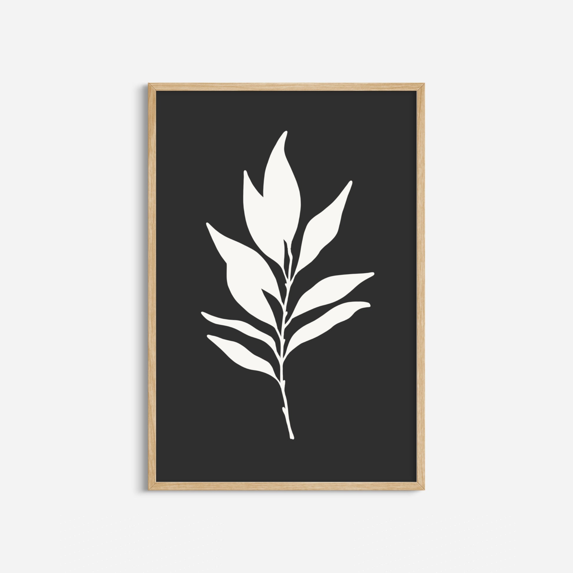 BOTANICAL WALL ART. NEUTRAL LEAF ART SET OF 3 PRINTS. Printable Wall Art Illustration.