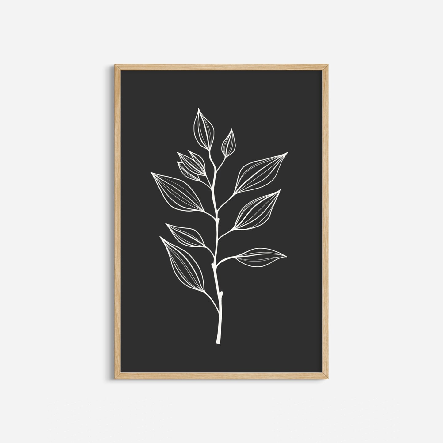 BOTANICAL WALL ART. NEUTRAL LEAF ART SET OF 3 PRINTS. Printable Wall Art Illustration.