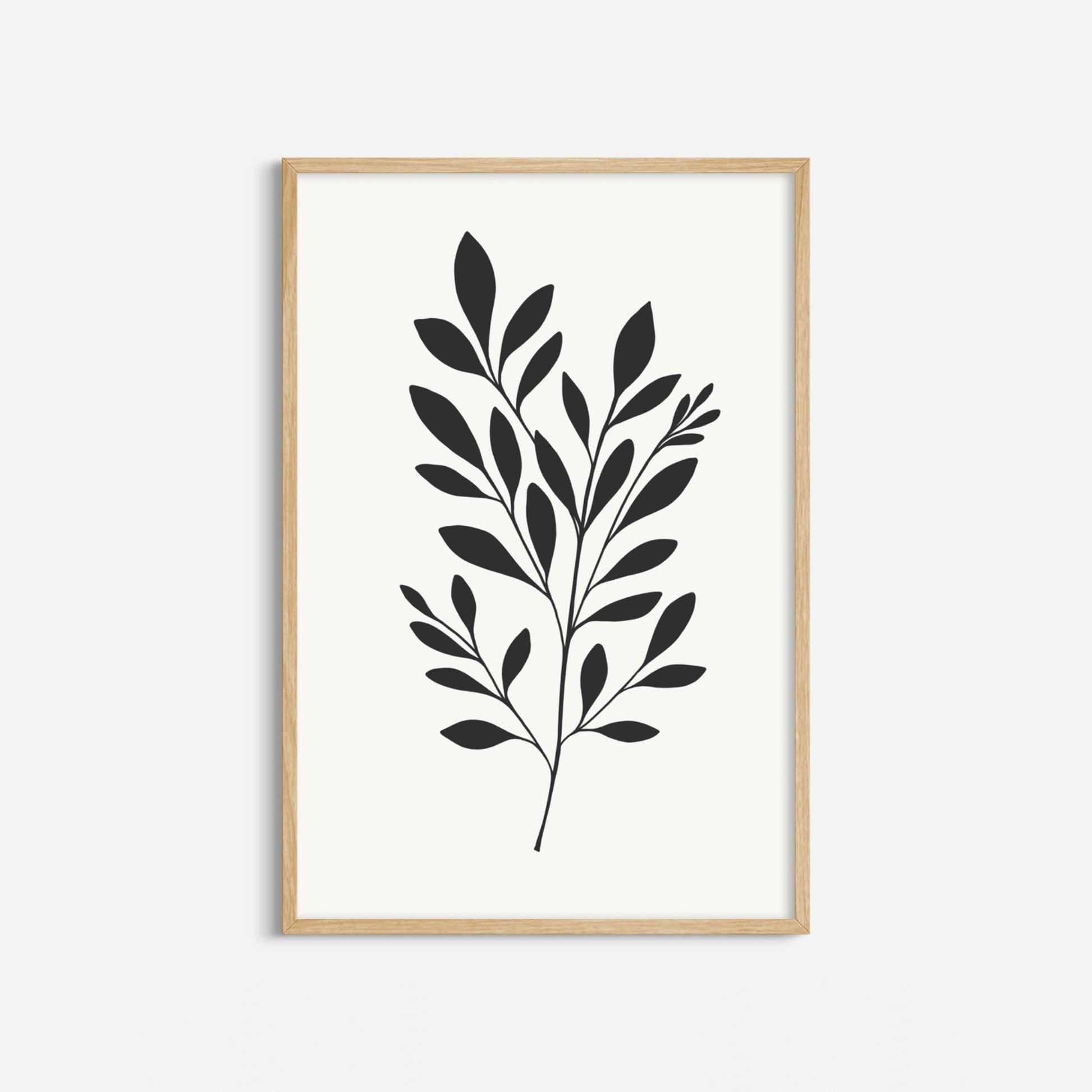 BOTANICAL WALL ART. NEUTRAL LEAF ART SET OF 3 PRINTS. Printable Wall Art Illustration.