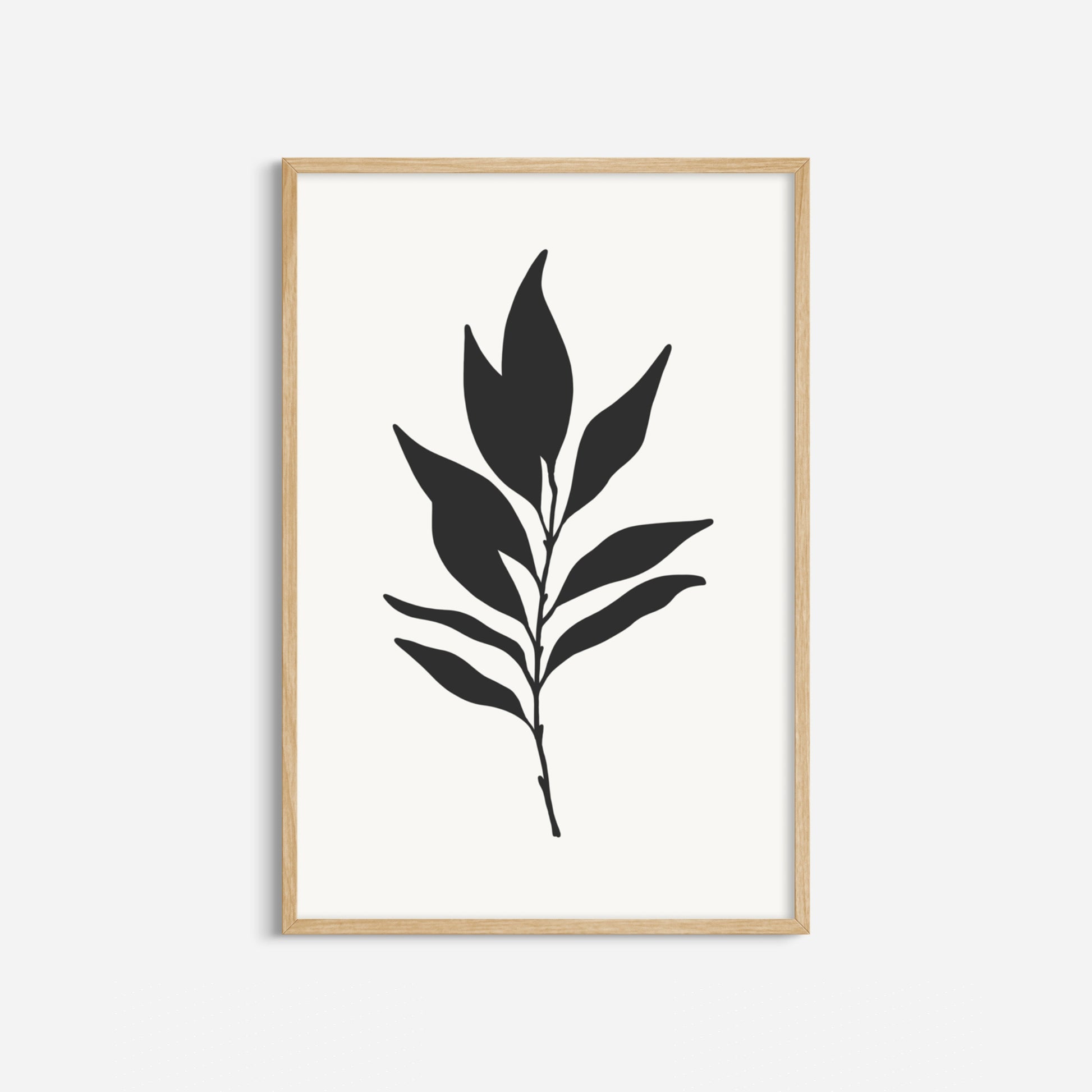 BOTANICAL WALL ART. NEUTRAL LEAF ART SET OF 3 PRINTS. Printable Wall Art Illustration.